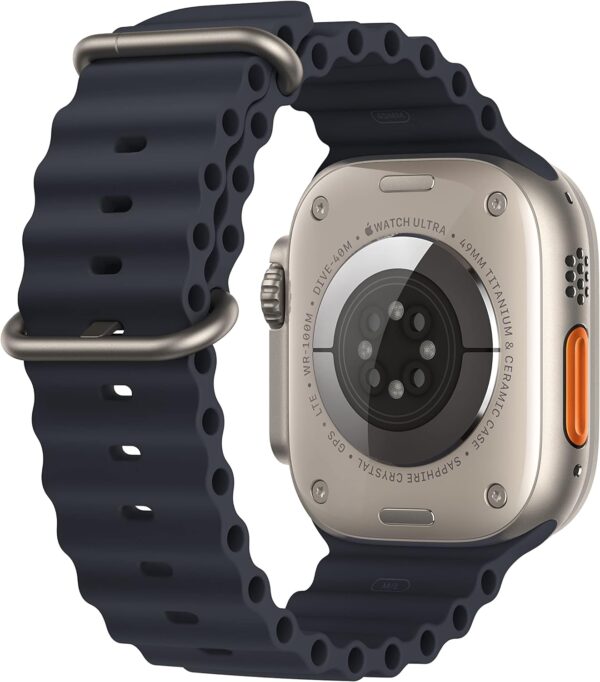 Apple Watch Ultra [GPS + Cellular 49mm] Titanium Case with Midnight Ocean Band, One Size - Image 4